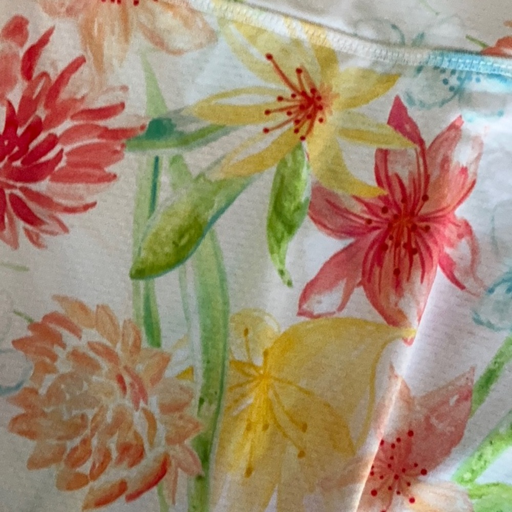 NWOT Gottex Floral Athletic/Casual Skort in White with Coral, Yellow & Green - Picture 2 of 8